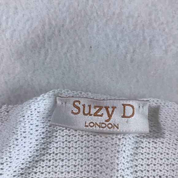 Suzy D London knit striped sweater dramatic sleeves beach coastal lightweight - Picture 3 of 10